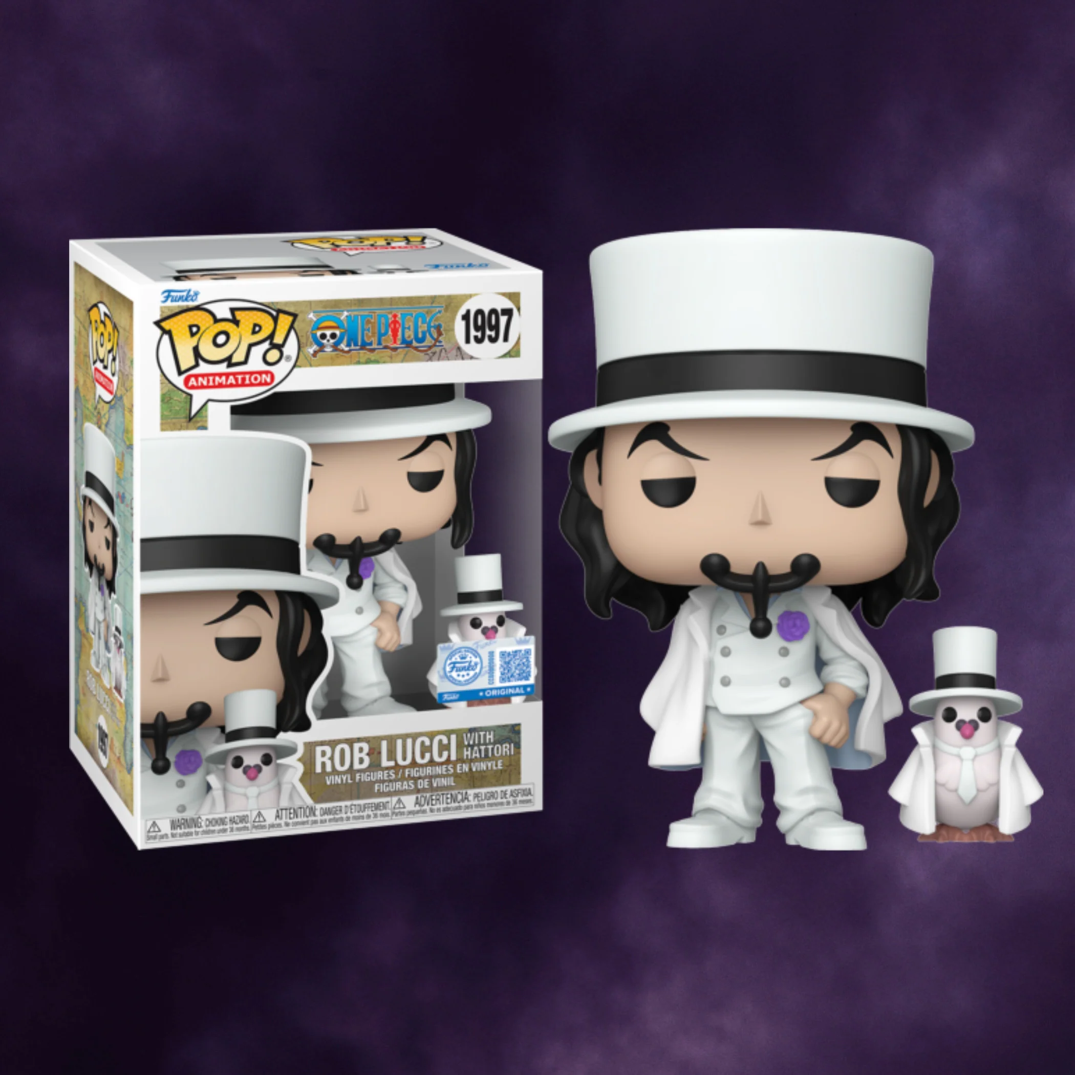 Funko Pop Rob Lucci Com Hattori - #1997 One Piece #1 - Produto Original