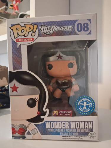Funko Pop Wonder Woman #08 - Vaulted - Exclusive Underground Toys - Caixa Com Detalhes - Usado-Heroes Dc Universe-08