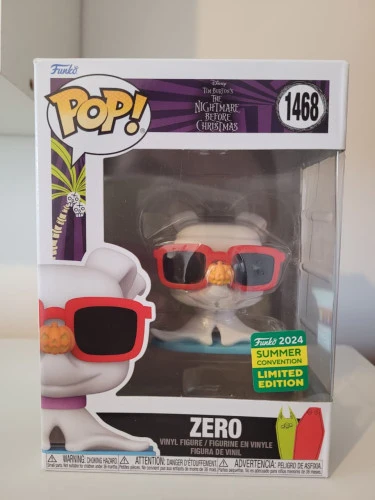 Funko Pop Zero #1468 - Vaulted - Limited Edition Summer Convention 2024 - Caixa Com Adesivo De Importador - Disney - Tim Burton's - The Nightmare Before Christmas  #1468