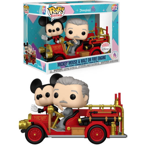 Funko Rides Mickey Mouse & Walt Disney On Fire Engine Disney Exclusive-Disneyland 70th Anniversary-312