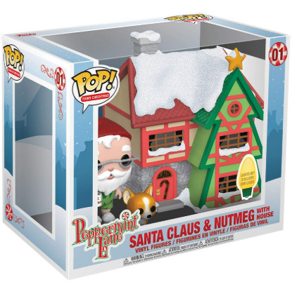 Funko Town Santa Claus & Nutmeg with House-Peppermint Lane-01