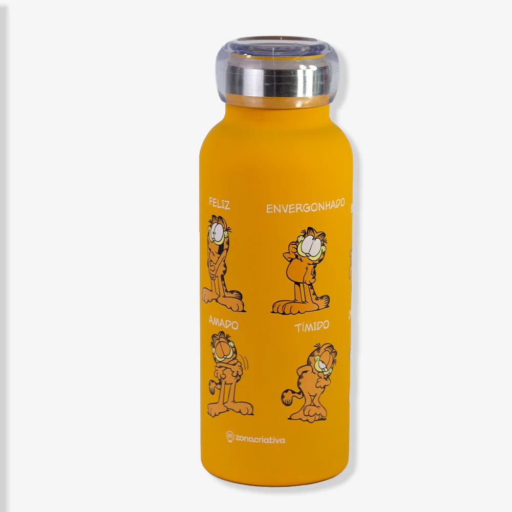 Caneca e Copo Garrafa Bubble Garfield Expressoes 500ml-Super Mario-