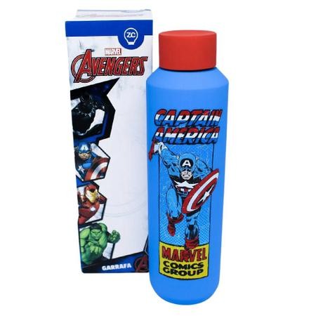 Caneca E Copo Garrafa Captain América - Marvel - #