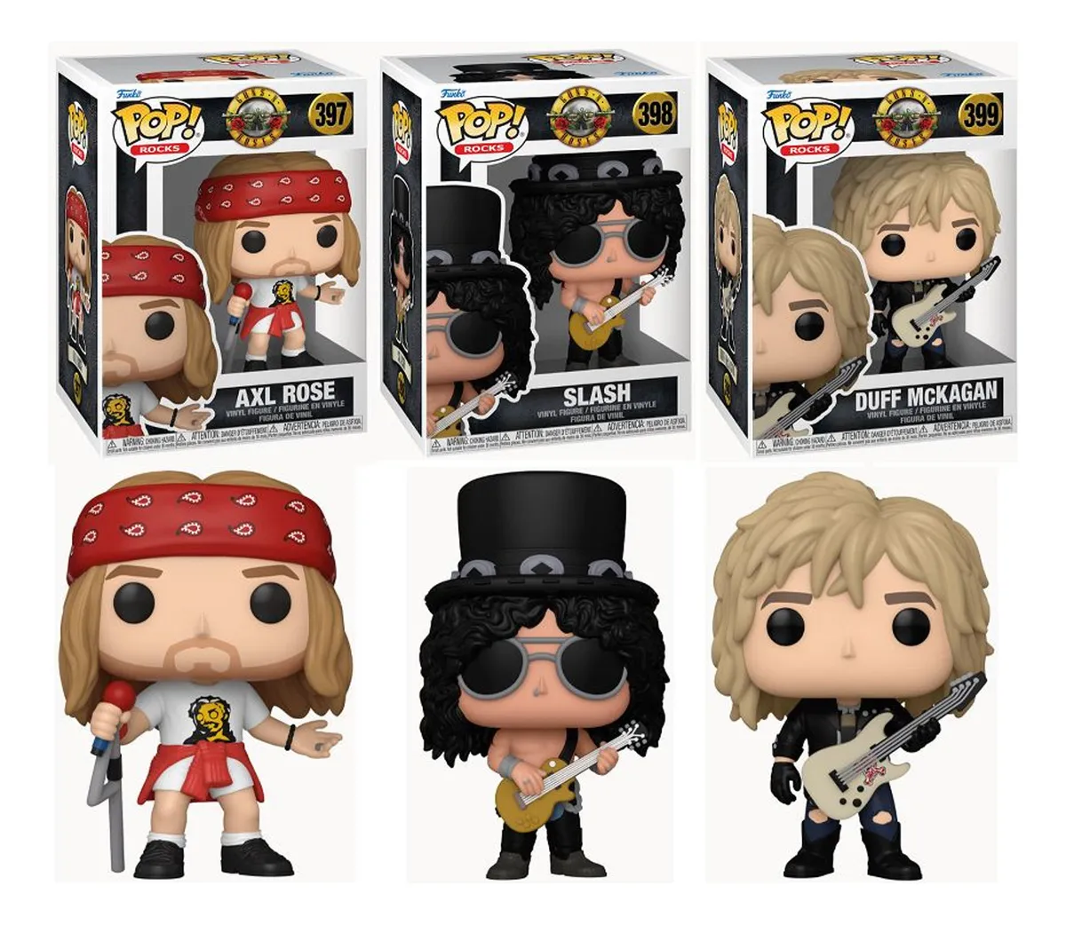 Guns N Roses Funko Pop! Complete Set - Axl - Slash - Duff | Rocks
