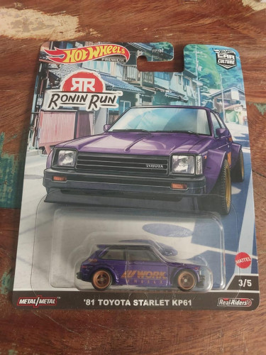 Action Figures Hot Wheels Premium 81 Toyota Starlet Kp61 Ronin Run - Toyota - #
