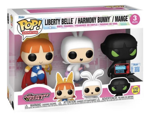 Funko Pop! Animation Powerpuff Girls Liberty Belle, Harmony Bunny, Mange The Powerpuff Girls #88119 - Produto Original