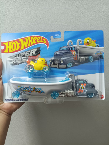 Hot Wheels Caminhão Super Rigs Scrubba Dub Driver Duck N Rol-HOTWHEELS-
