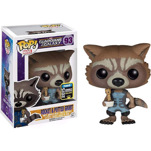 funko pop rocket e groot 93 exclusivo 2015 Guardians Of The Galaxy #93 - Produto Original