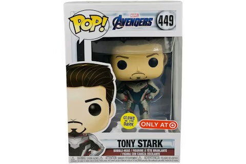 funko pop tony stark glow exclusivo EUA homem de ferro-Marvel Avengers-449