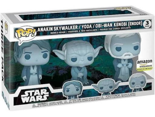 Funko Pop! Television Star Wars Anakin Yoda Obi-Wan Kenobi 3 Pack Exclusivo Amazon Glow-Star Wars-3