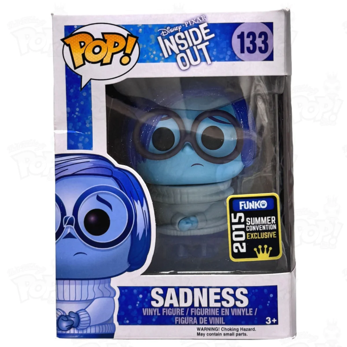 Funko Pop! Sadness tristeza cabelo com glitter exclusivo summer convention divertidamente-Disney Inside Out-133
