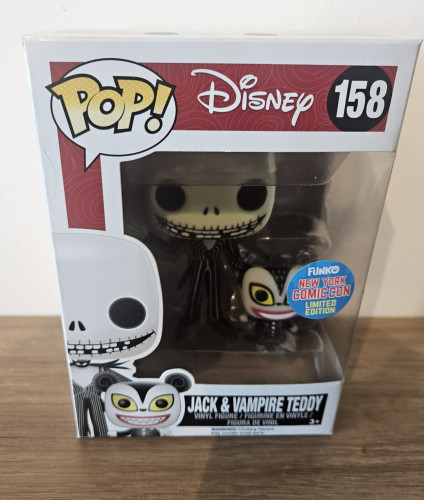Funko Pop Jack and Vampire Teddy New York Comic Con Limited Edition Disney Nightmare Before Christmas #158 - Produto Original