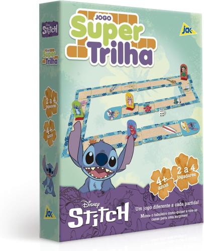 Jogo Super Trilha - Divertido, Interativo e Estratégico - Disney Stitch Jogo De Tabuleiro # - Produto Original