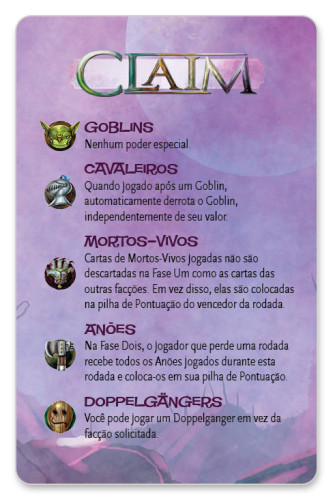 Jogo De Cartas Claim - Papergames - Jogo De Tabuleiro - #