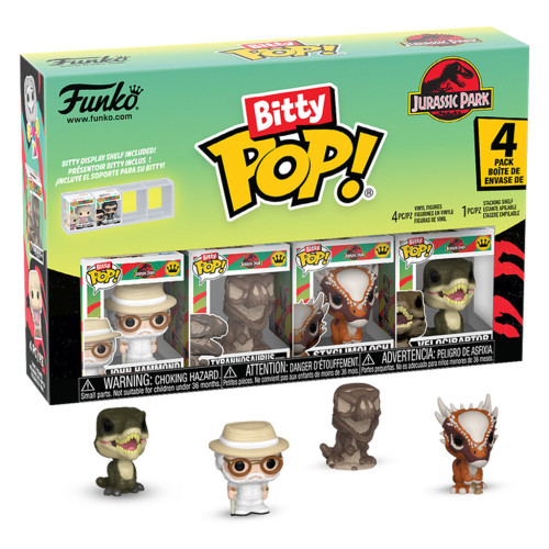 John Hammond, Velociraptor Pack4 Funko Bitty Jurassic Park Jurassic Park #92954 - Produto Original
