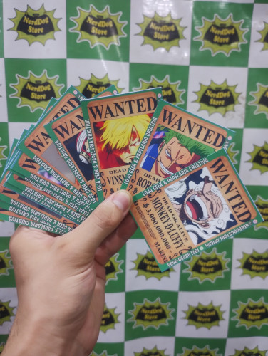 KIT 7 Adesivos Película Para Cartões - One Piece Cartazes - Luffy Zoro Sanji Nami Brook Chopper Skin Card- NerdDog Store Nenhuma # - Produto Original