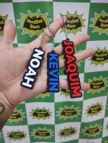 KIt 3 Chaveiros Com Nome Personalizado - NerdDog Store - Presentes Revenda Identificação Nenhuma # - Produto Original