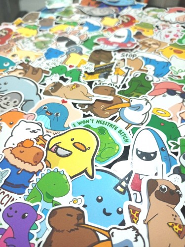 Placas e Quadros Decorativos Kit 20 Adesivos Animais Kawaii Memes Variados Humor Bichinhos Engraçados Fofos - Nerddog Store - Sem - #