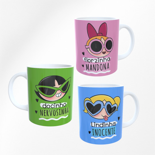 Kit 3 Canecas Meninas Superpoderosas-As Meninas Super Poderosas-