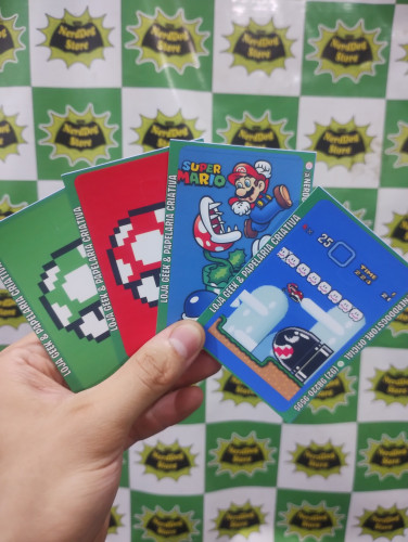 Kit 4 Adesivos Película para Cartão Super Mario World Powerup Level Snes- NerdDog Store - Parte 1 Nenhuma # - Produto Original