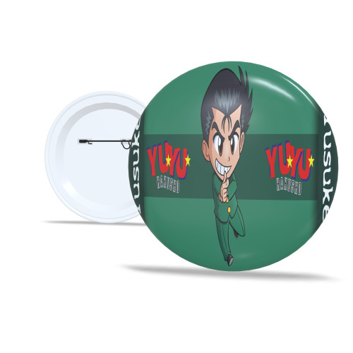 Chaveiro Kit 5 Botton 5,8 cm Personalizado Yuyu Hakusho Acessório de Mochila ou Roupa-Botton-
