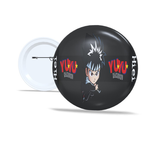 Chaveiro Kit 5 Botton 5,8 cm Personalizado Yuyu Hakusho Acessório de Mochila ou Roupa - Botton - #