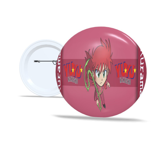 Chaveiro Kit 5 Botton 5,8 cm Personalizado Yuyu Hakusho Acessório de Mochila ou Roupa - Botton - #