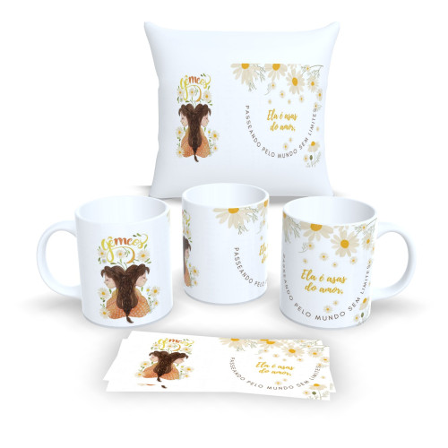Kit Almofada + Caneca – Estilo Signos do Zodíaco - Gêmeos-Astrologia-