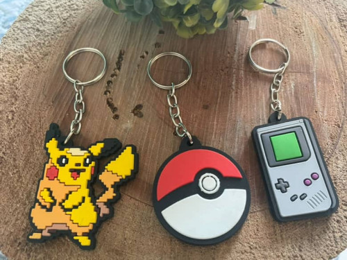 Kit Chaveiro - Pikachu, Pokébola e GameBoy-Geek-