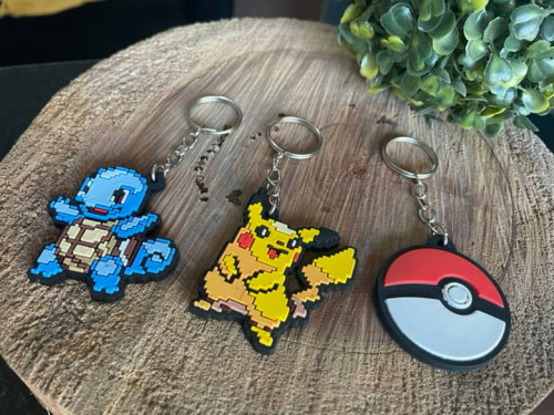 Kit Chaveiro - Pikachu, Pokébola e Squirtle-Pokemon-