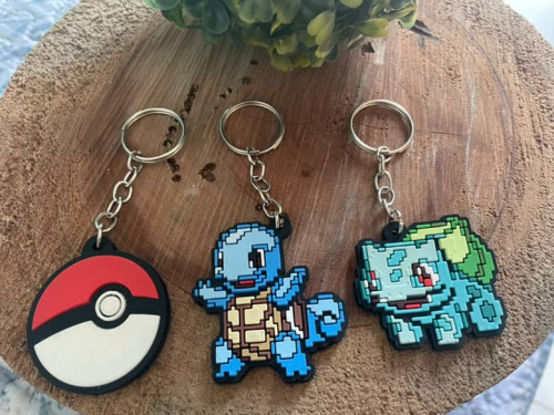 Kit Chaveiro - Pokébola, Squirtle e Bulbasaur-Pokemon-
