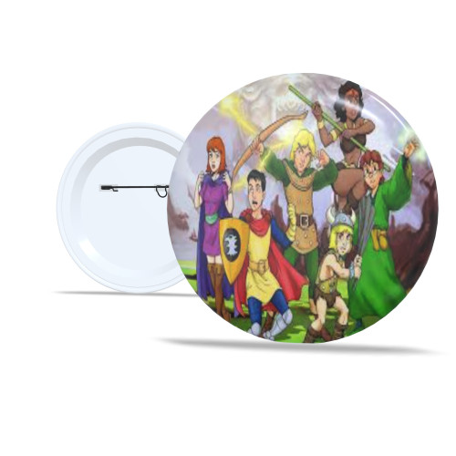 Chaveiro Kit Com 5 Botton 5,8cm Personalizado Caverna do Dragão Coleção Nostalgia Anos 80-Botton-