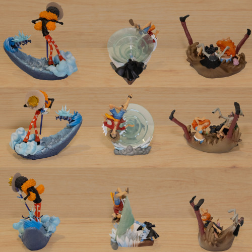 Kit Figures One Piece MegaHouse Log Box Fishman Island Luffy e Jinbe + Diorama One Piece # - Produto Original