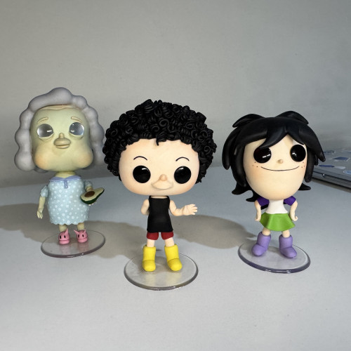 Kit com 3 Funko Pop De Biscuit Artesanal do desenho Irmão Do Jorel (Irmão do Jorel, Vovó Juju e Lara) Produto Artesanal # - Produto Original