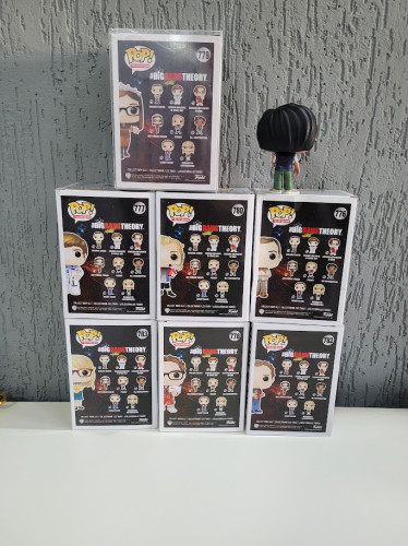 Lote 8 Funko Pop Leonard, Sheldon, Amy, Howard, Raj, Stuart, Penny E Bernadette - Coleção Completa - The Bing Bang Theory - #1