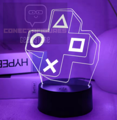 Placas E Quadros Decorativos Luminária Led Gamer-Games-