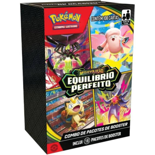 MINI DISPLAY POKÉMON TCG ME03 EQUILIBRIO PERFEITO - 108 CARTAS COPAG-Pokemon Estampas Ilustradas-