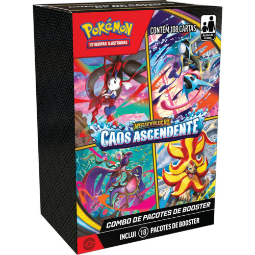 MINI DISPLAY POKÉMON TCG ME04 CAOS ASCENDENTE - 108 CARTAS COPAG-Pokemon Estampas Ilustradas-