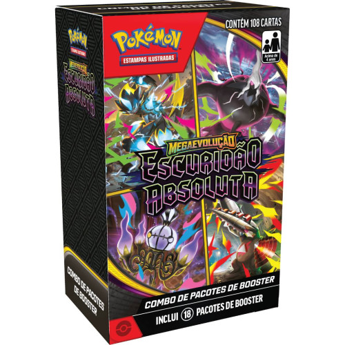 Mini Display PokÉmon Tcg Me05 EscuridÃo Absoluta - 108 Cartas Copag-Pokemon Estampas Ilustradas-