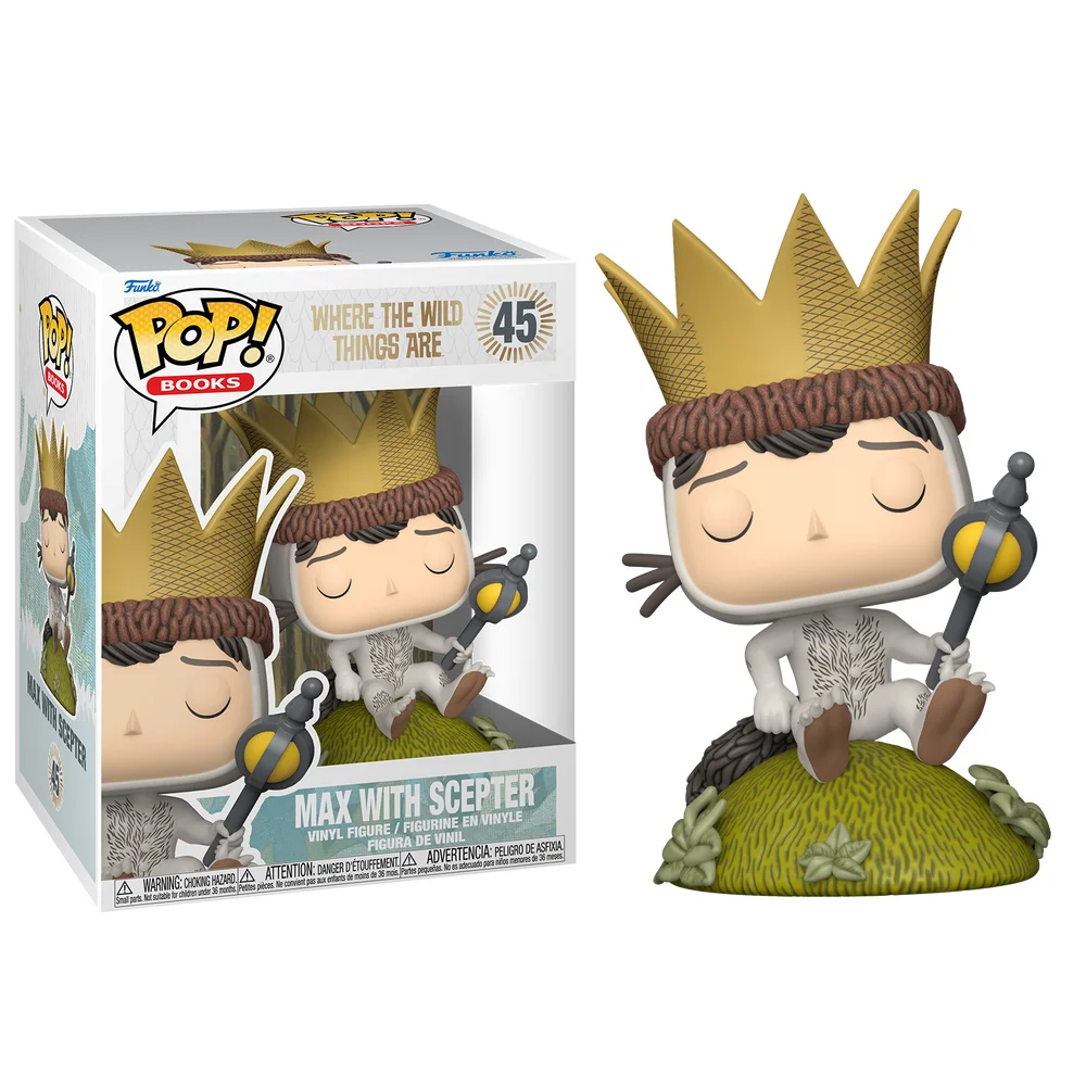 Max With Scepter 45 Books Funko Pop - Where Wild Things Are - #45 - Funko Pop - #45 FUNKO POP #45 - Produto Original