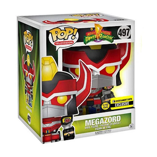 Megazord 497 Funko Pop Original Glow In The Dark Gitd Power Rangers Exclusivo Entertainment Earth - Power Rangers - #497