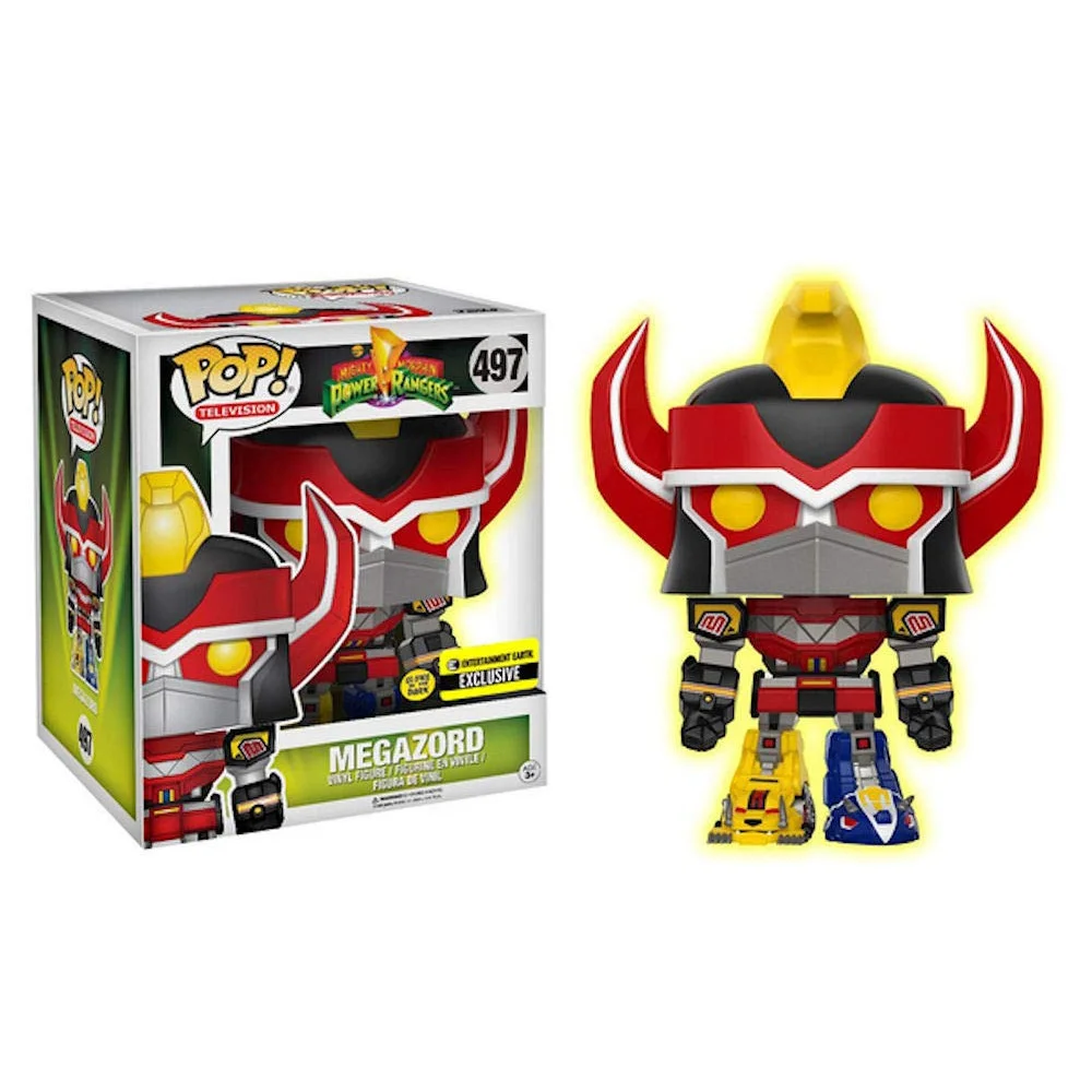 Megazord 497 Funko Pop Original Glow In The Dark Gitd Power Rangers Exclusivo Entertainment Earth-Power Rangers-497