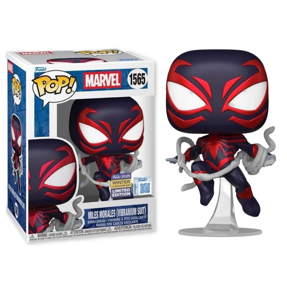 Funko Pop Miles Morales (Vibranium Suit) 2025 Winter Convention Marvel #1565 - Produto Original
