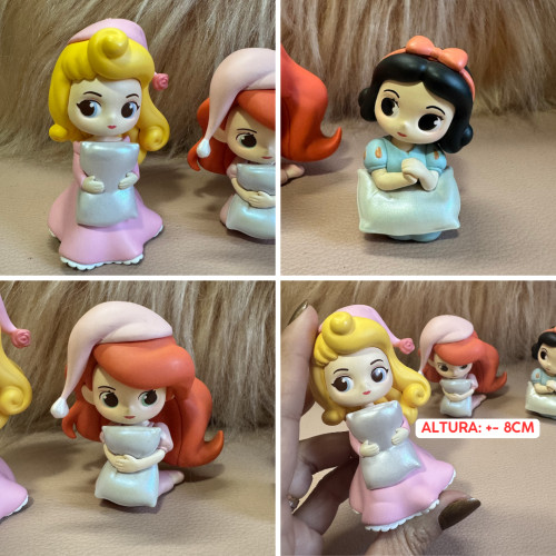 Miniso Blind Box Disney Princess Pajamas Bag Charm - Kit Com 3 (princesas Ariel, Branca De Neve E Aurora) Disney Princess # - Produto Original
