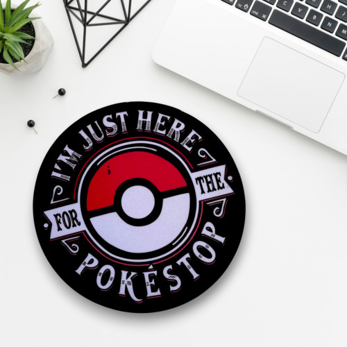 Almofadas Mouse Pad Redondo Pokebola Pokestop-Pokemon Go-