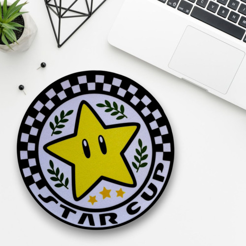 Almofadas Mouse Pad Redondo Star Cup Super Mario-Pokemon Go-
