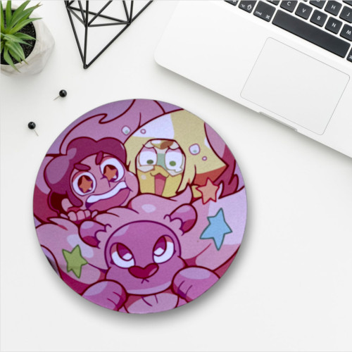 Almofadas Mouse Pad Redondo Steven Universo - Leão Rosa-Steven Universo-