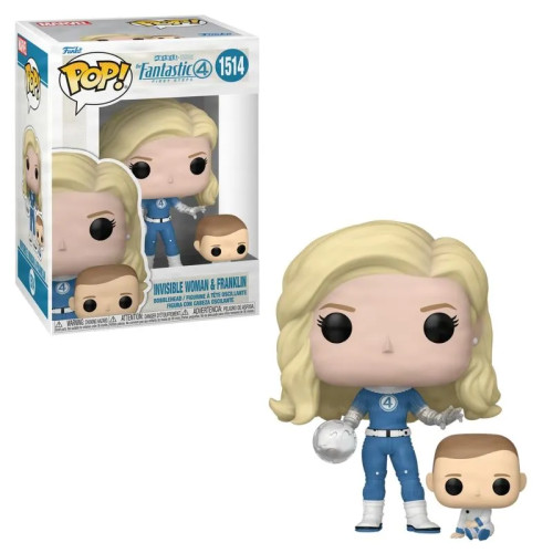 Funko Pop Mulher Invisível e Franklin #1514-Quarteto Fantástico-1514