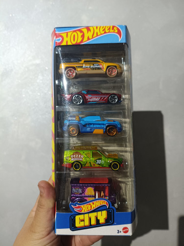 Action Figures HOT WHEELS - PACK 5 CARROS - HOT WHEELS CITY - PACK 2025-HOTWHEELS-
