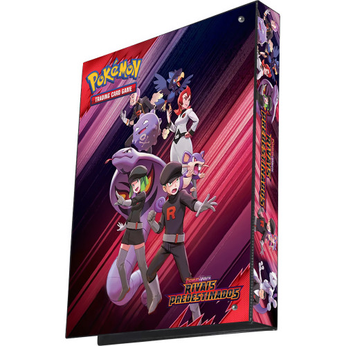 Pasta Fichário Álbum Pokémon Escarlate E Violeta Rivais Predestinados Equipe Rocket Capa Dura 4 Argolas Carta Card + 10 Folhas - Pokemon - #
